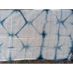 Indigo Dyed Shibori Indonesian Cotton Scarf 44