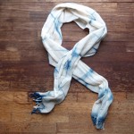 Indigo Dyed Shibori Indonesian Cotton Scarf 44