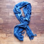 Indigo Dyed Shibori Indonesian Cotton Scarf 45