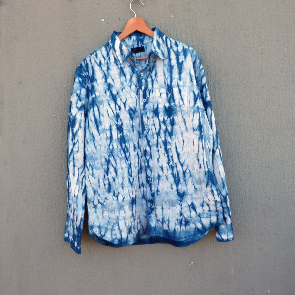 Gap Brand 100% Cotton Indigo Dyed Shibori Shirt