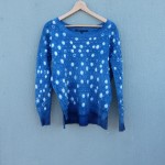 French Connection Brand 100% Cotton Indigo Dyed Shibori Pullover 19