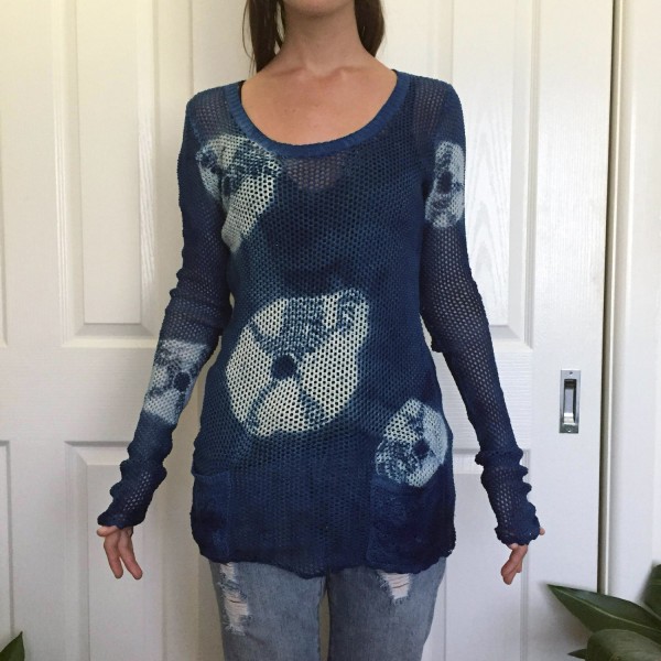 100% Cotton Indigo Dyed Shibori Pullover