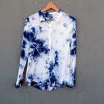 Miss Shop Brand 100% Viscose Indigo Dyed Shibori Shirt