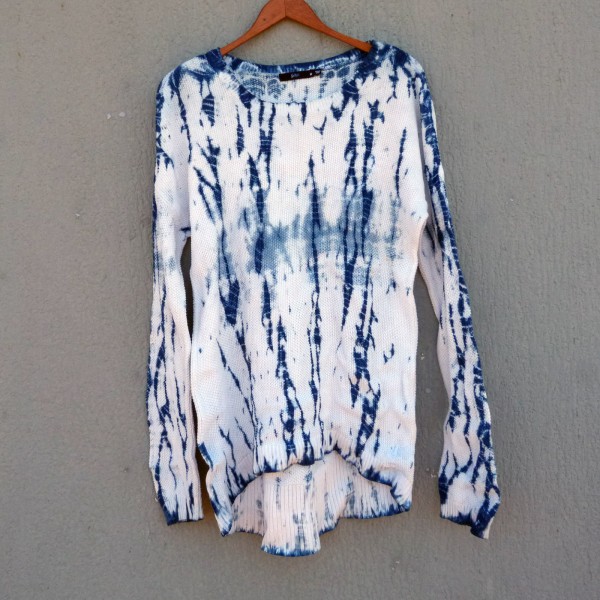 100% Cotton Sportsgirl Indigo Dyed Shibori Pullover