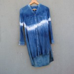 Witchery Brand 100% Viscose Indigo Dyed Shibori Shirt