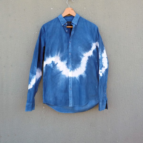 Industrie Inc Brand 100% Cotton Indigo Dyed Shibori Shirt