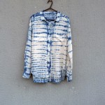 Country Road Brand Indigo Dyed Shibori Silk Shirt