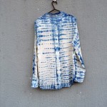 Country Road Brand Indigo Dyed Shibori Silk Shirt