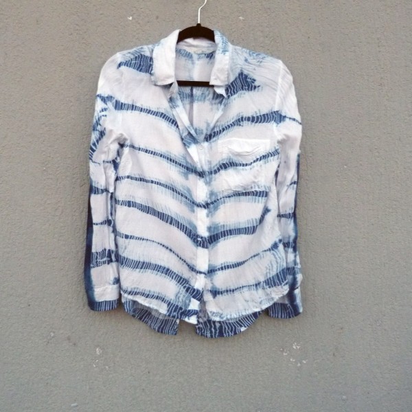 Emersons Brand 100% Viscose Indigo Dyed Shibori Shirt