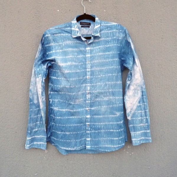 Industrie Inc Brand 100% Cotton Indigo Dyed Shibori Shirt