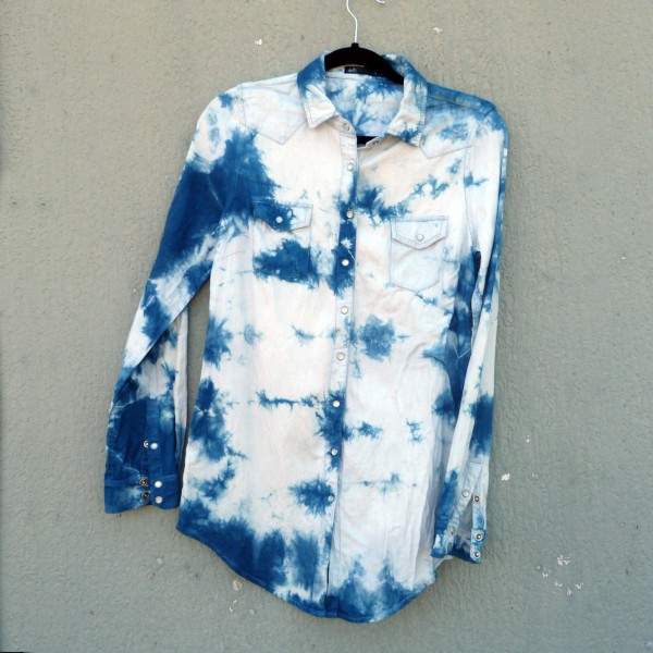 Dotti Brand 100% Cotton Indigo Dyed Shibori Shirt