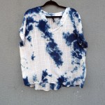 Crossroads Brand 100% Cotton Indigo Dyed Shibori Shirt