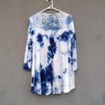 Katies brand Indigo Dyed Shibori Top Cotton and Lace