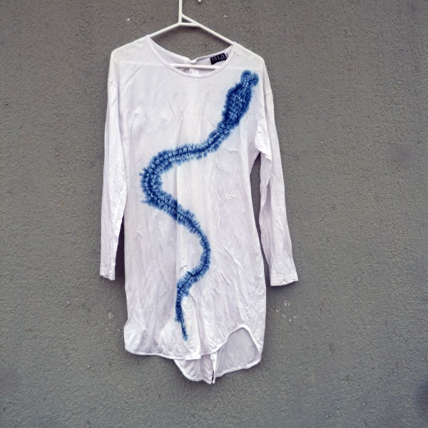 Isla Long Cotton Indigo Dyed Shibori Night Shirt