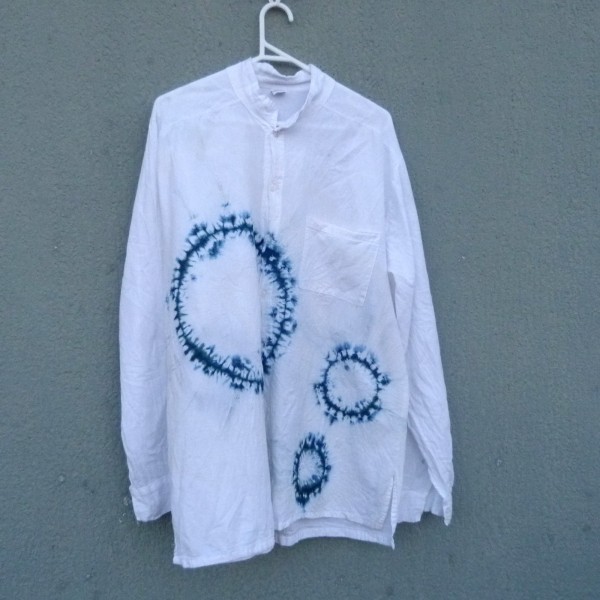 Greek 100% Cotton Indigo Dyed Shibori Shirt