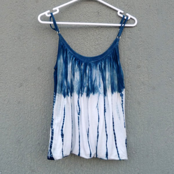 100% Viscose Indigo Dyed Shibori Shirt