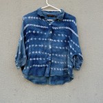 Glassons Recycled Linen and Viscose Indigo Dyed Shibori Shirt