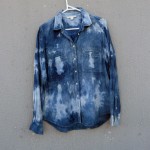 Trenery Brand 100% Linen Indigo Dyed Shibori Shirt