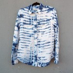 Country Road Brand Indigo Dyed Shibori Cotton Shirt