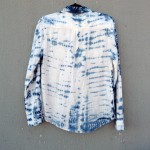 Country Road Brand Indigo Dyed Shibori Cotton Shirt