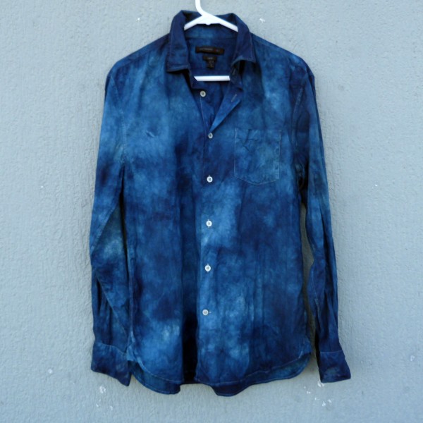 Indigo Dyed Shibori Cotton Shirt