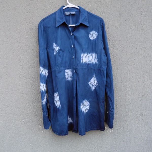 Indigo Dyed Shibori Shirt 