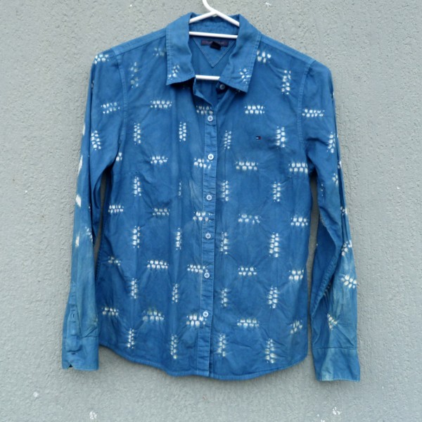 Tommy Hilfiger Brand 100% Cotton Indigo Dyed Shibori Shirt