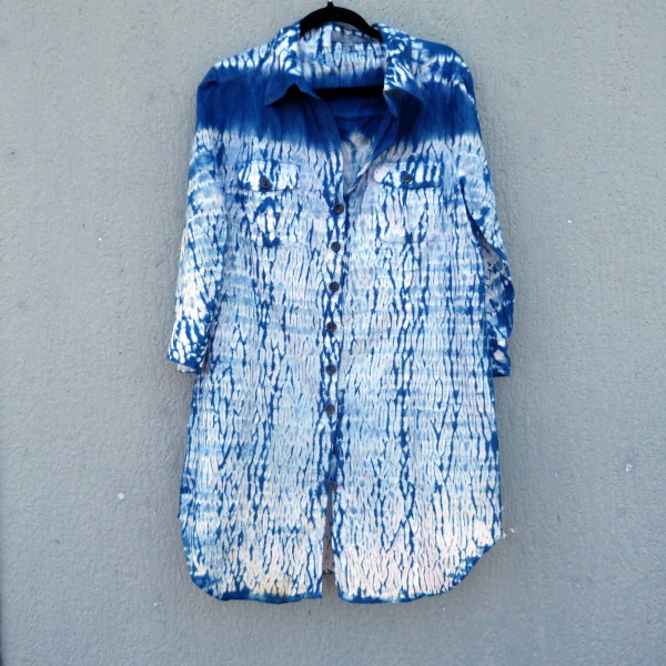 Cotton Indigo Dyed Shibori Shirt