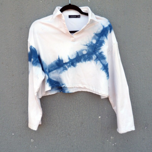 Cotton Indigo Dyed Shibori Top