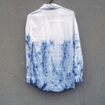 Cotton and Tencel Kookai  Indigo Dyed Shibori Shirt