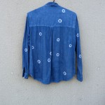 Glassons Brand Linen and Viscose Indigo Dyed Shibori Shirt