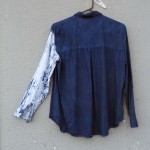 Glassons Brand 100% Linen Indigo Dyed Shibori Shirt