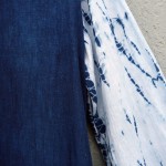 Glassons Brand 100% Linen Indigo Dyed Shibori Shirt