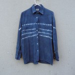 Indigo Dyed Shibori Cotton Shirt