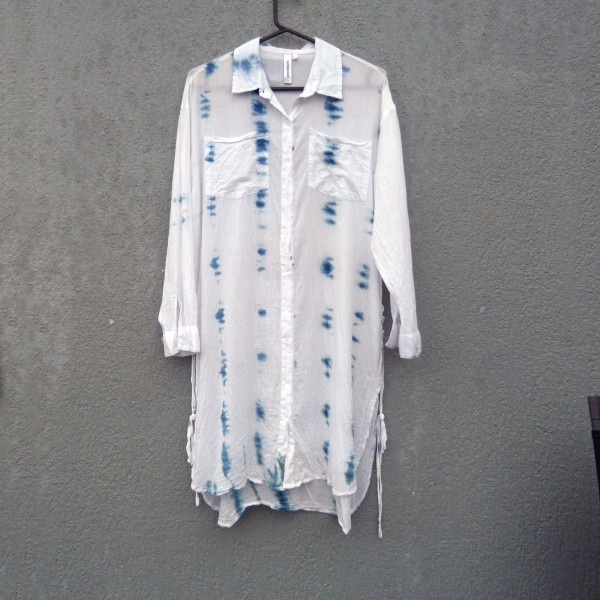 Sunseeker Indigo Dyed Shibori Beach Shirt