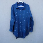 Venroy Brand 100% Linen Indigo Dyed Shibori Shirt