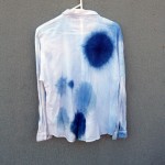 Viscose and Linen Indigo Dyed Shibori Shirt