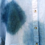 Viscose and Linen Indigo Dyed Shibori Shirt