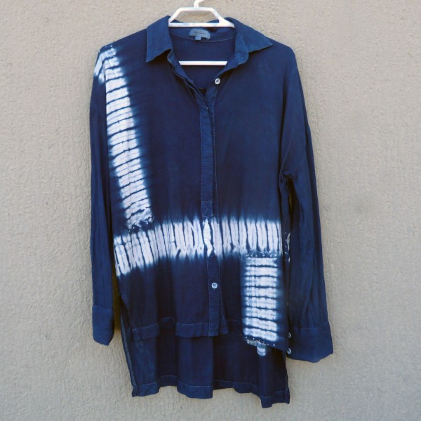 Cotton Indigo Dyed Shibori Shirt