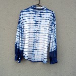 Viscose and Cotton Indigo Dyed Shibori Shirt