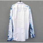 Connor Brand Recycled Cotton Slim Fit Indigo Dyed Shibori Shirt