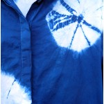 Oxford Brand 100% Cotton Indigo Dyed Shibori Shirt Size 8