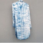 Eadie Brand Long Linen Indigo Dyed Shibori Shirt