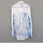 Indigo Dyed Shibori Shirt Size UK 8 USA 4 EU 36