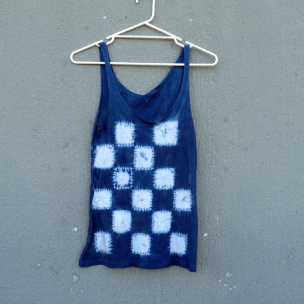 Indigo Dyed Shibori Singlet