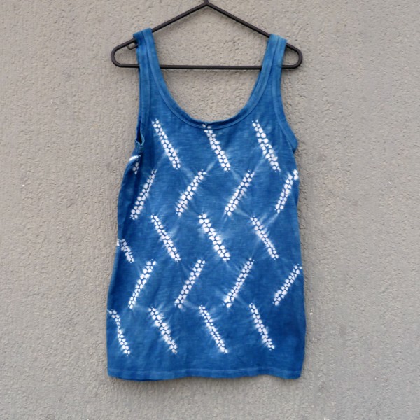 Indigo Dyed Shibori Singlet