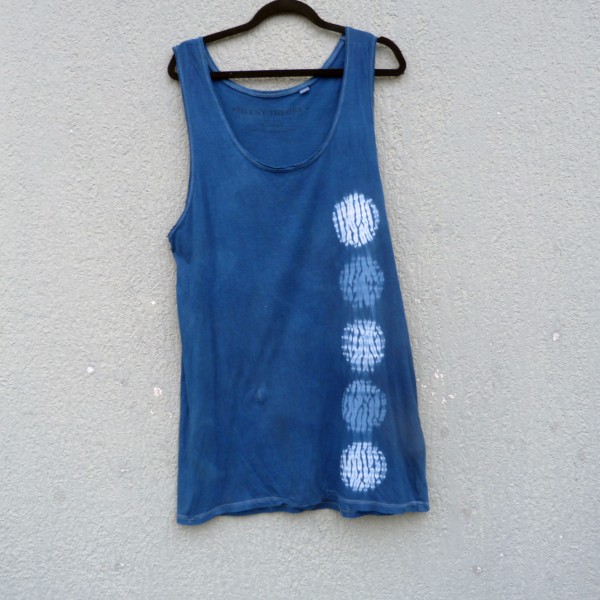 Indigo Dyed Shibori Singlet