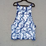 Organic Cotton Bassike brand Indigo Dyed Shibori Singlet