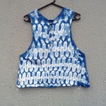 Linen and Viscose Tiger Lily brand Indigo Dyed Shibori Singlet