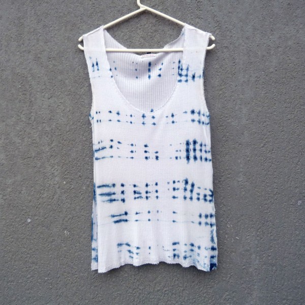 Indigo Dyed Shibori Singlet